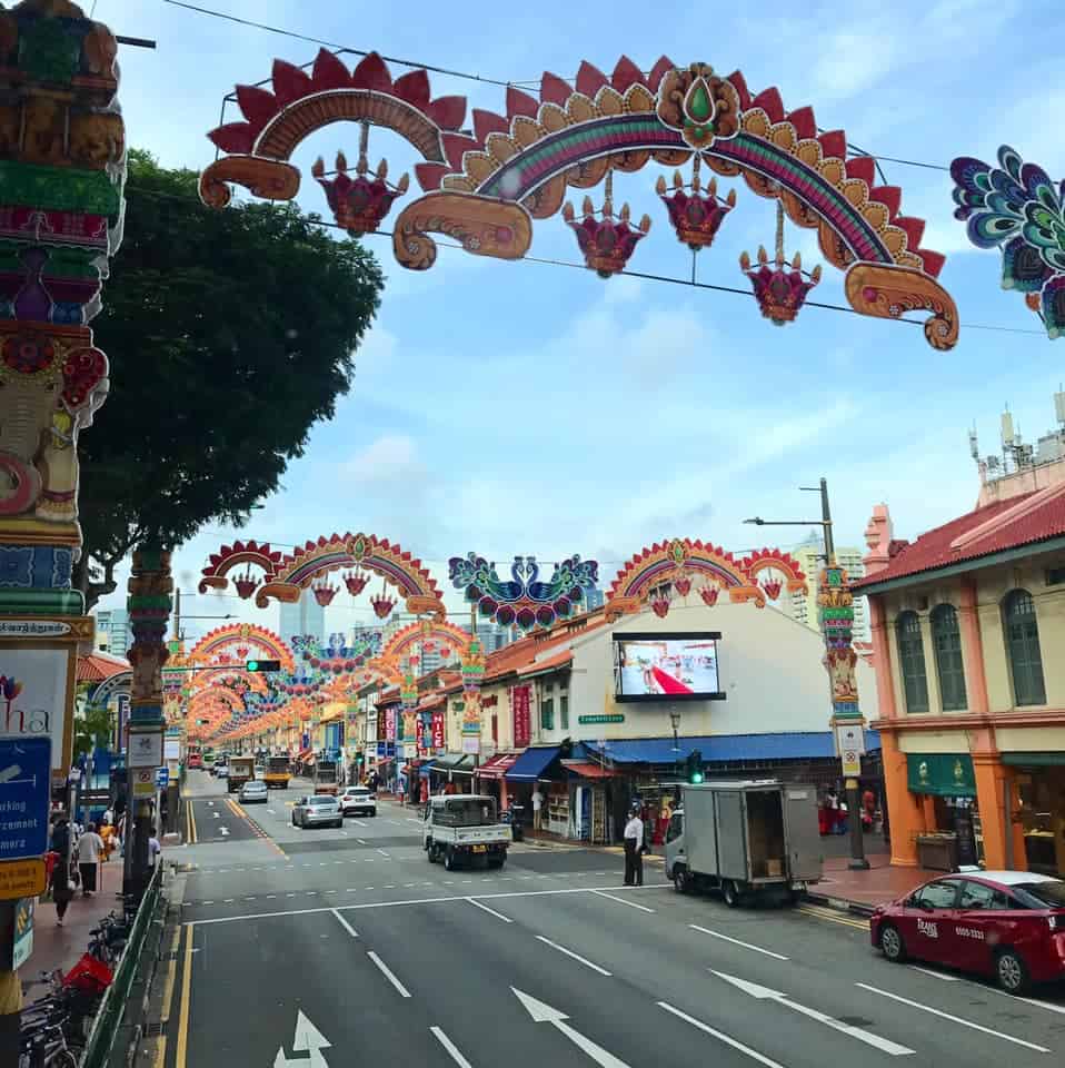 singapore itinerary for 5 days - colourful decorations filled up the streets in Little India 