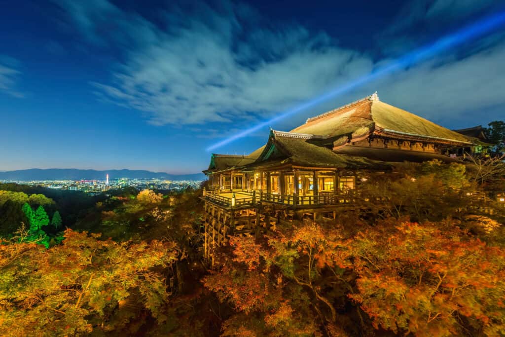 night illumination kyoto - the autumn lit up event at Kiyomizudera Kyoto