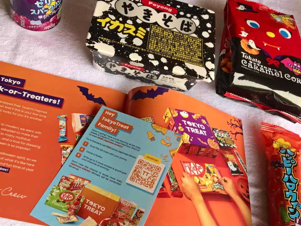 tokyo treat reviews - the culture booklet and several snacks from Tokyo Treat