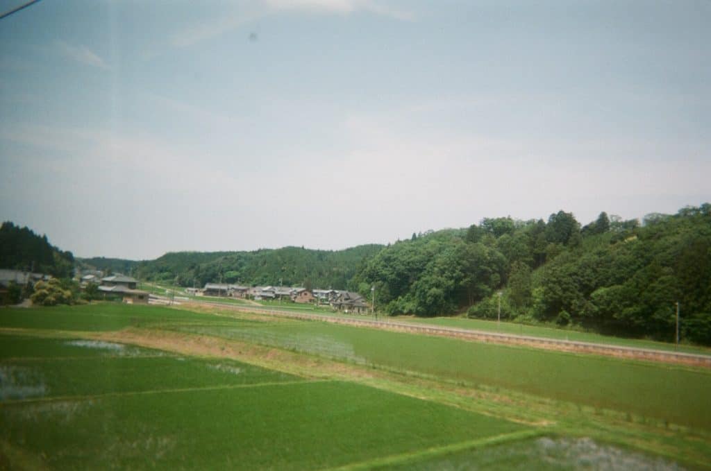 best japan itinerary 3 weeks - paddy field view from the shinkansen
