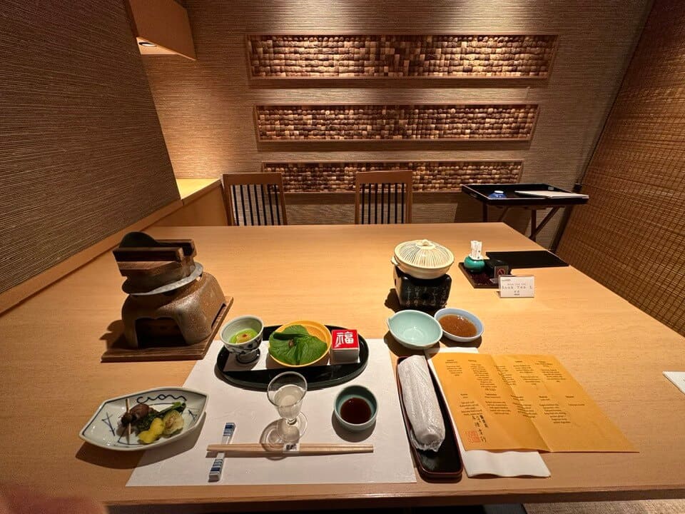 takayama ryokan with private onsen - multi-course Japanese dinner