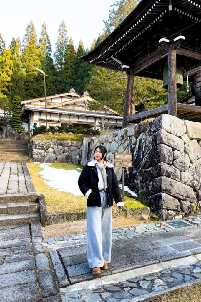 me standing in front of a temple that's part of higashiyama walking course in Takayama